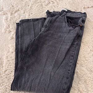 Abercrombie & Fitch Men's Washed Charcoal Straight Jeans